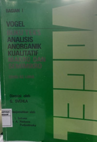 Vogel Buku Teks Analisis Anorganik Kualitatif Makro dan Semimikro