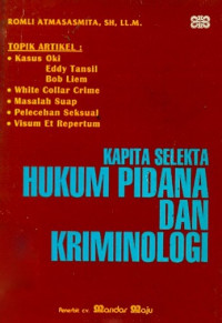 Kapita Selekta Hukum Pidana dan Kriminologi