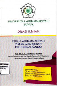 Orasi Ilmiah Peran Muhammadiyah Dalam Memajukan Kehidupan Bangsa